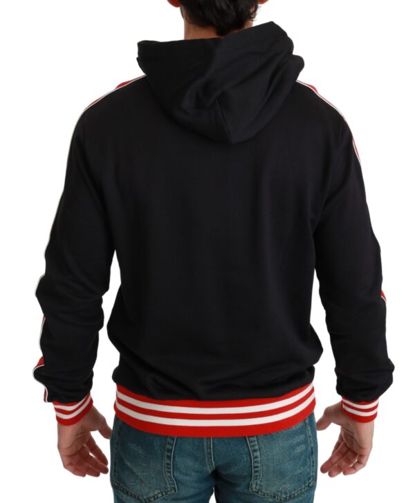 Dolce & Gabbana Elegant Black Hooded Sweater with Multicolor Motif - Image 4