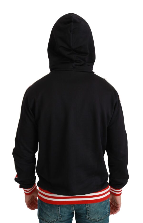 Dolce & Gabbana Elegant Black Hooded Sweater with Multicolor Motif - Image 6