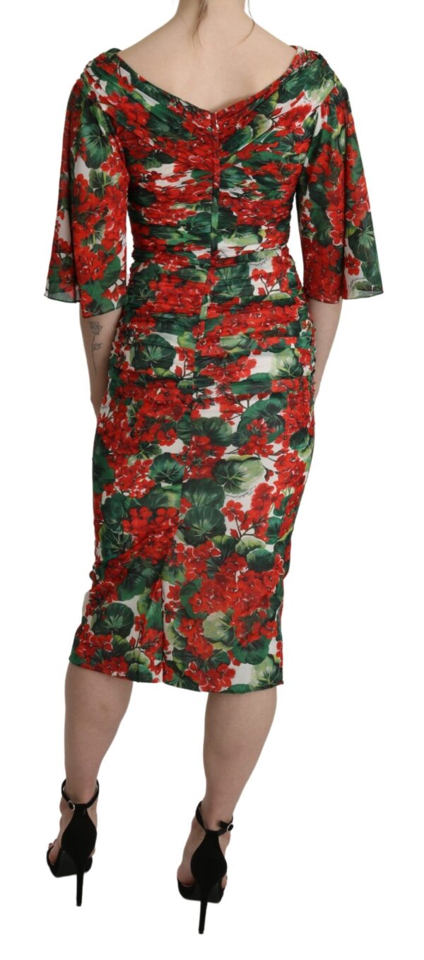 Dolce & Gabbana Enchanting Floral Midi Sheath Dress - Image 4