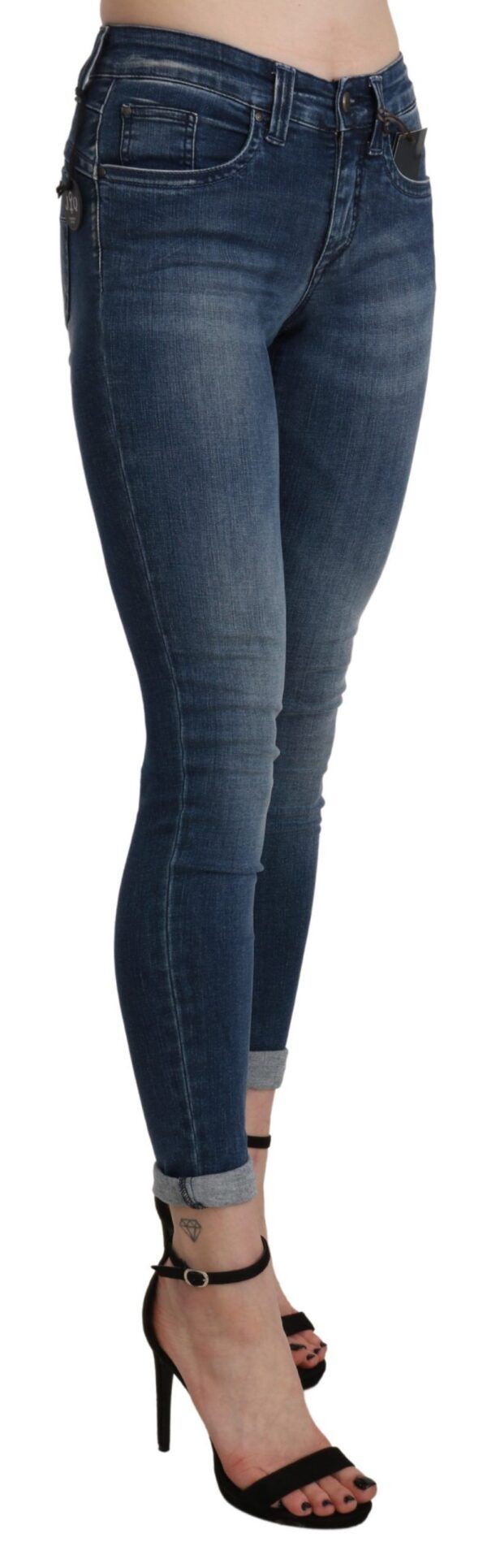Ermanno Scervino Chic Blue High Waist Cropped Jeans - Image 4