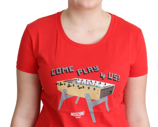 Moschino Chic Red Cotton Tee with Playful Print - Image 4