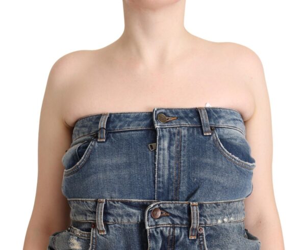 Dolce & Gabbana Elegant Dark Blue Denim Jumpsuit Dress - Image 4
