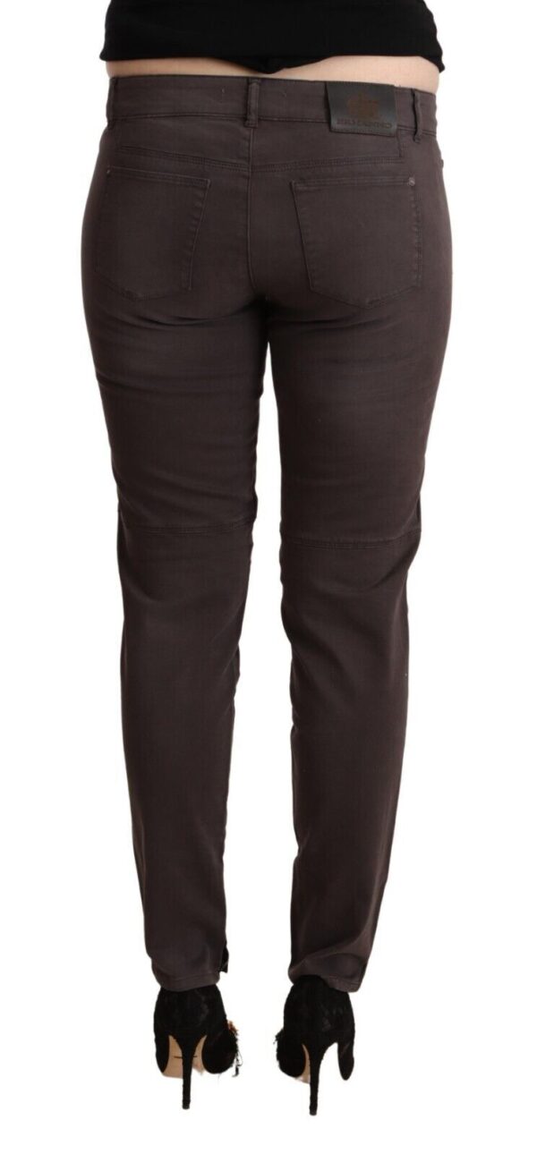 Ermanno Scervino Chic Brown Low Waist Skinny Pants - Image 3