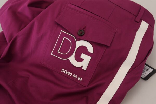 Dolce & Gabbana Elegant Magenta Cotton Stretch Pants - Image 4
