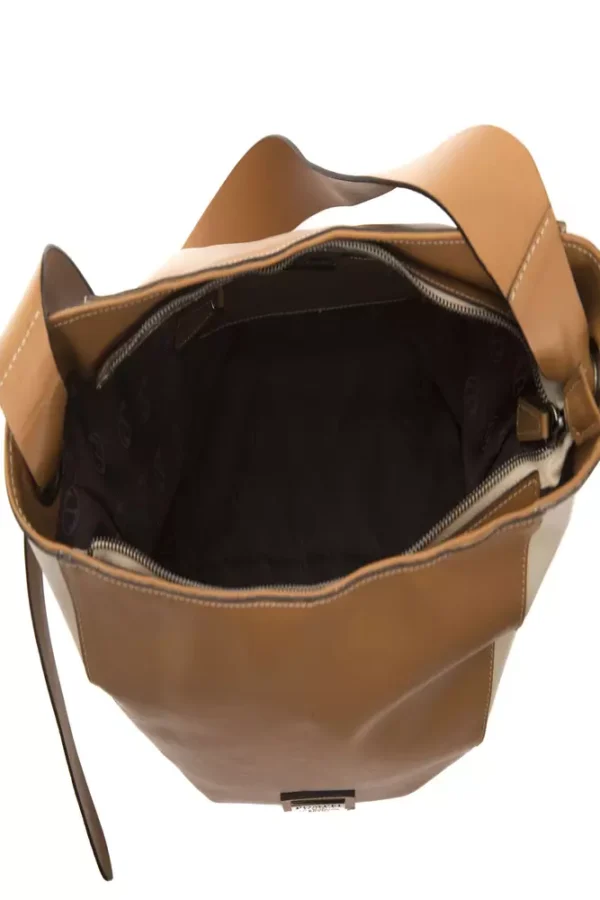 Pompei Donatella Brown Leather Women Shoulder Bag - Image 5