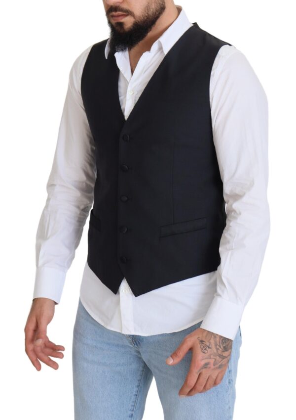Dolce & Gabbana Elegant Black Single Breasted Dress Vest - Image 2