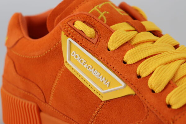 Dolce & Gabbana Chic Orange Suede Lace-Up Sneakers - Image 7