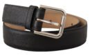 Dolce & Gabbana Sleek Black Authentic Leather Belt