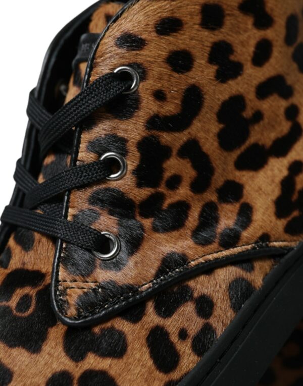 Dolce & Gabbana Elegant Leopard Print Mid-Top Sneakers - Image 8