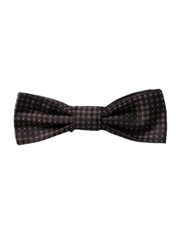 Dolce & Gabbana Brown Fantasy Silk Adjustable Neck Men Papillon Bow Tie - Image 5
