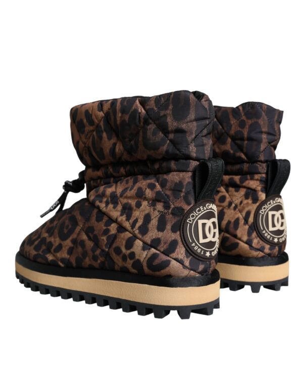 Dolce & Gabbana Brown Leopard Ankle Boots Padded Shoes - Image 4
