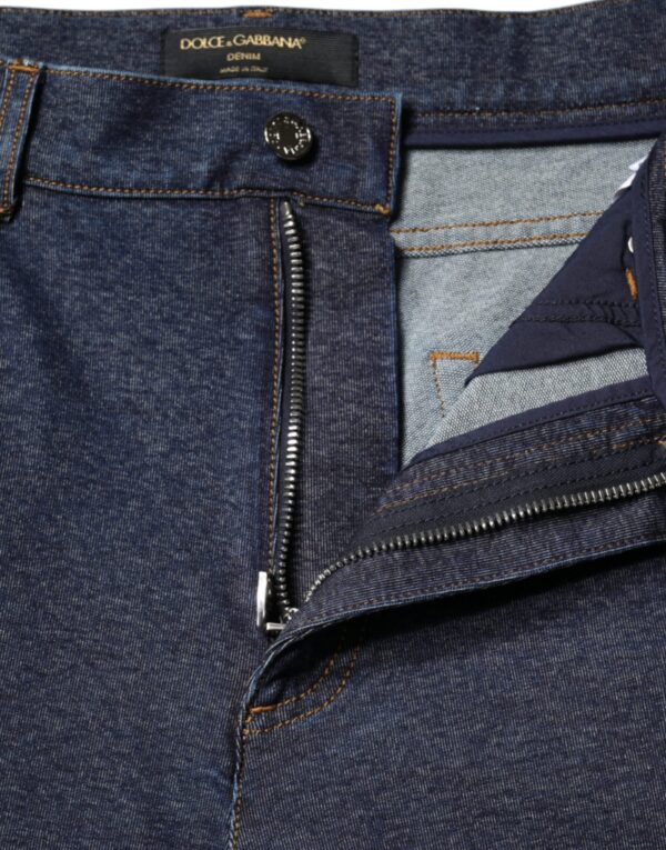 Dolce & Gabbana Dark Blue Cotton Stretch Straight Denim Jeans - Image 6