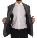 Dolce & Gabbana Sleek Gray Checkered Wool Blazer