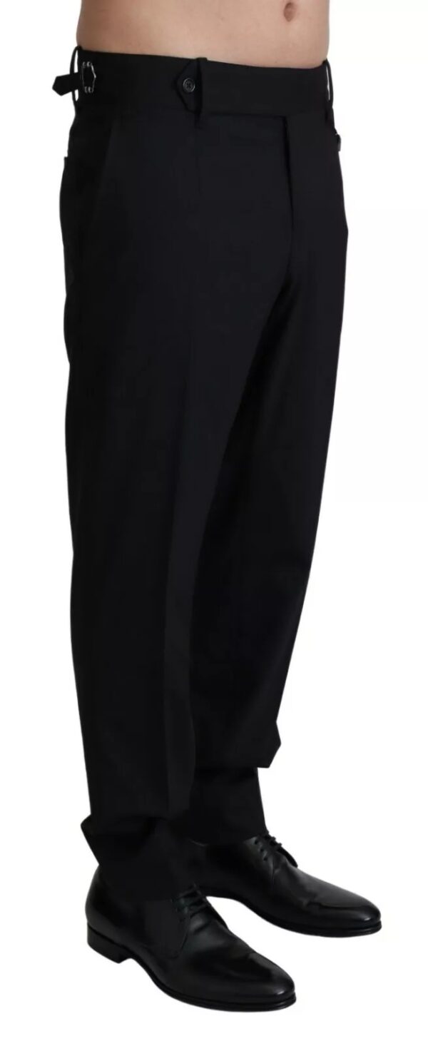 Dolce & Gabbana Black Wool Stretch Dress Trouser Pants - Image 3