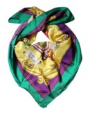 Dolce & Gabbana Multicolor Printed Silk Square Wrap Scarf