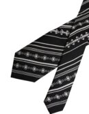 Dolce & Gabbana Black White Stripes Silk Adjustable Necktie Tie