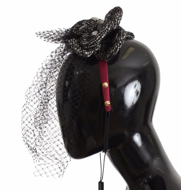 Dolce & Gabbana Pink Silk Crystal-Studded Headband - Image 3