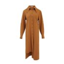 AEL Elegant Women Autumn Lapel Neck Long Shirt Dress Asymmetry Robe Femme Streetwear