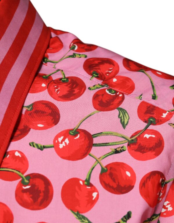 Dolce & Gabbana Pink Cherry Cotton Formal MARTINI Dress Shirt - Image 6
