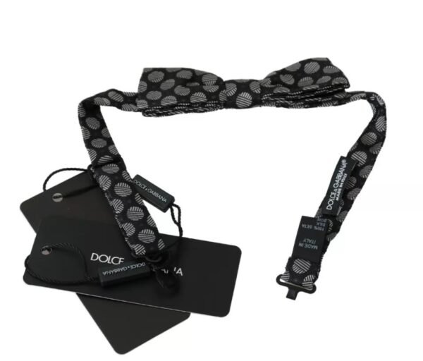 Dolce & Gabbana Black Silk Circles Men Necktie Bow Tie - Image 2