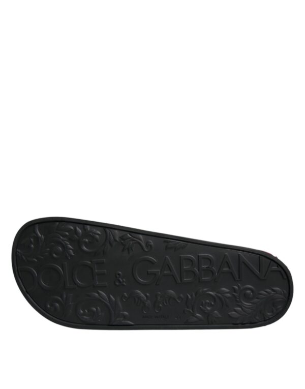Dolce & Gabbana Black Leather Slides Sandals Beachwear Shoes - Image 7