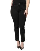 Dolce & Gabbana Black Cotton High Waist Skinny Denim Jeans