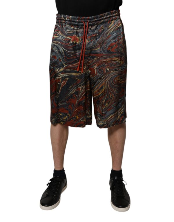 Dolce & Gabbana Multicolor Marble Print Trouser Bermuda Shorts - Image 2