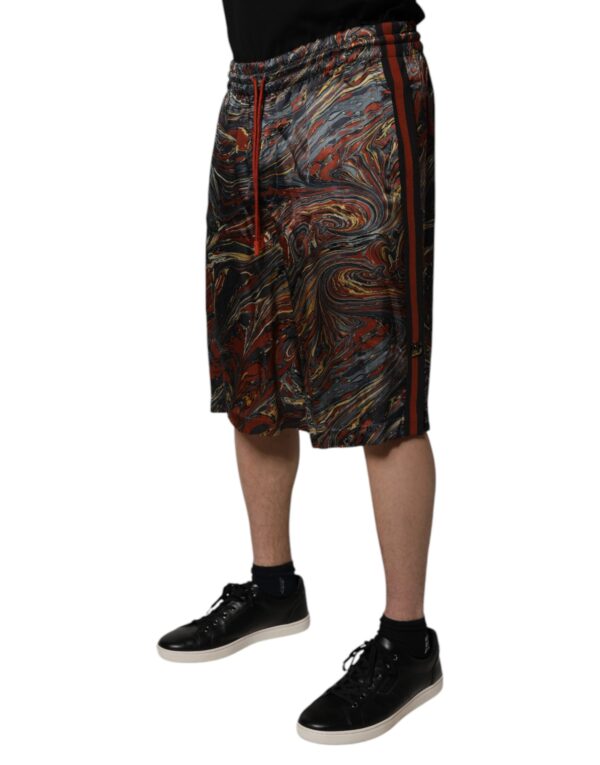 Dolce & Gabbana Multicolor Marble Print Trouser Bermuda Shorts - Image 3