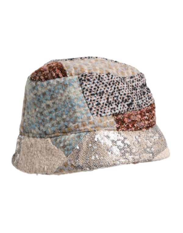 Dolce & Gabbana Multicolor Patchwork Embellished Bucket Hat - Image 6