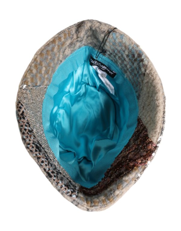 Dolce & Gabbana Multicolor Patchwork Embellished Bucket Hat - Image 8